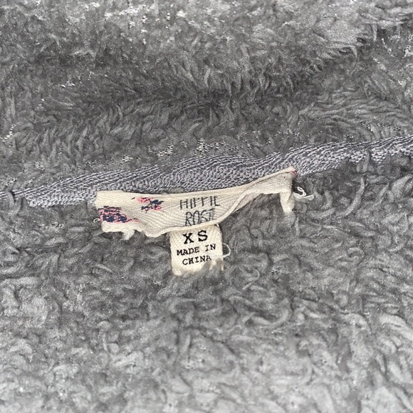 Hippie Rose fuzzy zip up fleece pullover (XS) - Picture 2 of 6